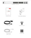 FS-124F-FPOE Layer 2 switch controller compatible PoE+ switch with 24x 1G RJ45 with PoE+ and 4x 10G/1G SFP+/SFP ports and 1x RJ45 console port. Max 370W PoE output limit with smart fan/temperature control.  