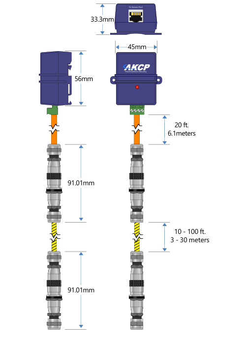 AKCP - V2RWSC35 - Rope Water Leak Sensor, 35ft 